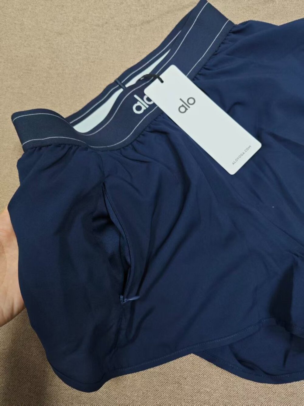 Brand New ALO Yoga 🤗 Navy Blue Match Point Shorts 🧘 Chic Athleisure - Picture 3 of 8